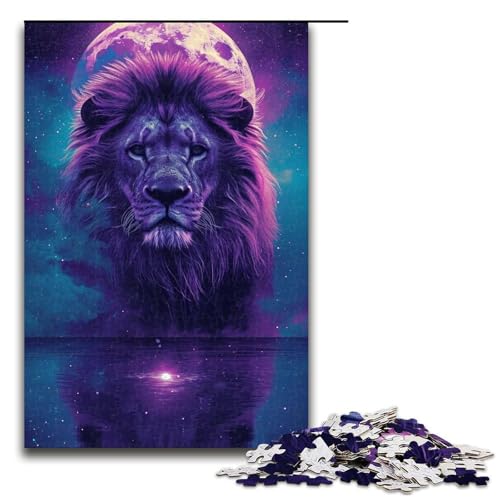 Puzzle 1000 Löwenpuzzle für Erwachsene, Holzpuzzle, Lernspiel für Erwachsene (Größe 50 x 75 cm) von WGLINGX