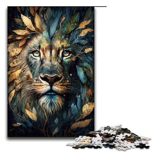 Puzzle 1000 Löwenpuzzle für Erwachsene, Holzpuzzle, Lernspiel für Erwachsene (Größe 50 x 75 cm) von WGLINGX