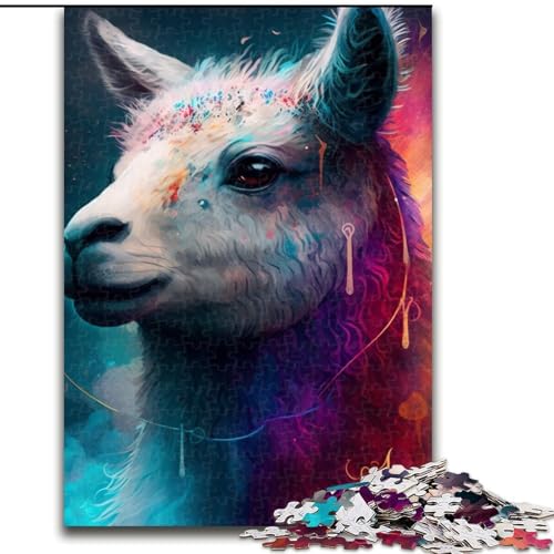 Puzzle 1000 Teile, Alpaka, Unmögliches Puzzle für Erwachsene, Lernspiel, Herausforderungsspielzeug (Größe 26x38cm) von WGLINGX