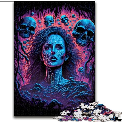 Puzzle 1000 Teile, Angst vor dem Unbekannten, Holzpuzzle, Spielzeug, Geschenk, pädagogisches, intellektuelles, entspannendes Familienspiel (Größe 50x75cm) von WGLINGX
