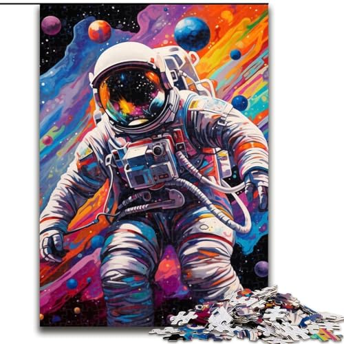 Puzzle 1000 Teile, Art Astronaut, 1000-teiliges Puzzle für Erwachsene mit interaktivem Familienspiel, Kinder ab 14 Jahren (Größe 26x38cm) von WGLINGX