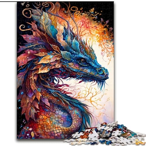 Puzzle 1000 Teile, Art Dragon, 1000-teiliges Puzzle, interaktives Familienspiel, Denksportaufgabe als Geschenk, Lernspielzeug (Größe 50x75cm) von WGLINGX