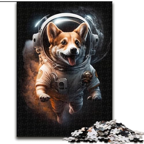 Puzzle 1000 Teile, Astronauten-Corgi, Papp-Puzzle, Spielzeug, Geschenk, pädagogisches, intellektuelles, entspannendes Familienspiel (Größe 26x38cm) von WGLINGX