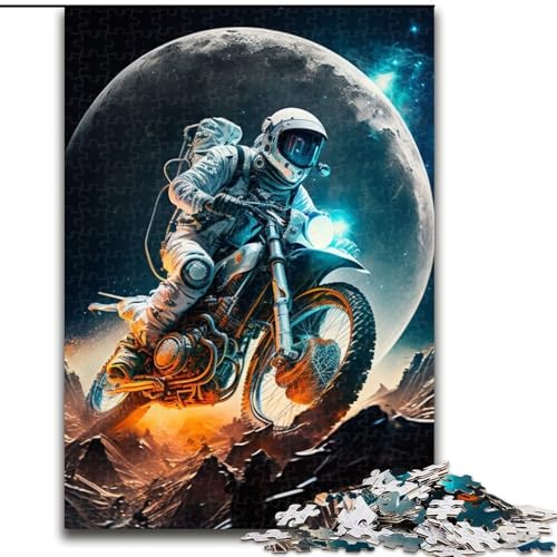 Puzzle 1000 Teile, Astronauten-Motorrad, 1000-teiliges Puzzle, Spaß für die ganze Familie, Basteln, perfekt für Geburtstage, Feiertage (Größe 26x38cm) von WGLINGX