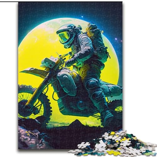 Puzzle 1000 Teile, Astronauten-Motorrad, Puzzle für Erwachsene, 1000 Teile, Familienspaß zum Basteln, perfekt für Geburtstage, Feiertage (Größe 38x26cm) von WGLINGX