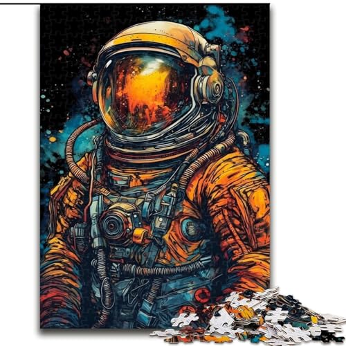 Puzzle 1000 Teile, Astronautenporträt, Kunstkarton, Puzzle, Spielzeug, Geschenk, pädagogisches, intellektuelles, entspannendes Familienspiel (Größe 26x38cm) von WGLINGX
