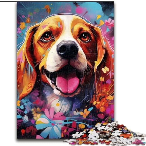 Puzzle 1000 Teile, Beagle-Puzzle für Erwachsene, 1000 Teile, Geburtstage, Weihnachten, Halloween, Thanksgiving, Ostern (Größe 26x38cm) von WGLINGX