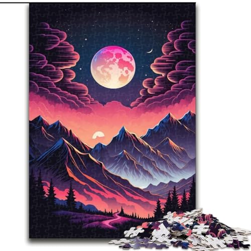Puzzle 1000 Teile, Berglandschaft, Papppuzzle, Spielzeug, Geschenk, pädagogisches, intellektuelles, entspannendes Familienspiel (Größe 26x38cm) von WGLINGX