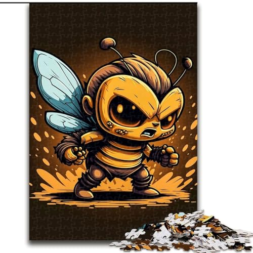 Puzzle 1000 Teile, Biene, Kleiner Krieger, Puzzle 1000 Teile für Erwachsene, Teenager, Stressabbau, Cooles einzigartiges Geschenk für die Familie (Größe 26x38cm) von WGLINGX