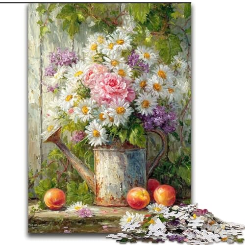 Puzzle 1000 Teile, Blumenkunst, Holzpuzzle für Erwachsene, interaktives Familienspiel, Denksportaufgabe, Geschenk, Lernspielzeug (Größe 50x75cm) von WGLINGX