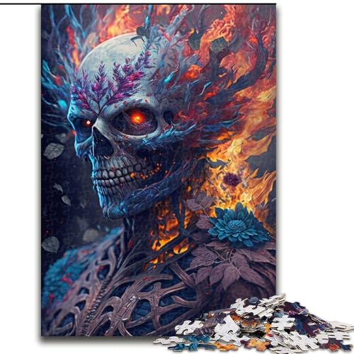 Puzzle 1000 Teile, Blumenskelett auf Feuer, Puzzle für Erwachsene, Familienspaß, Basteln, perfekt für Geburtstage, Feiertage, Größe 50x75cm Puzzle 1000 Teile, Blumenskelett auf Feuer, Puzzle für Erwachsene, Familienspaß, Basteln, perfekt für Geburtstage, Feiertage, Größe 50x75cm von WGLINGX