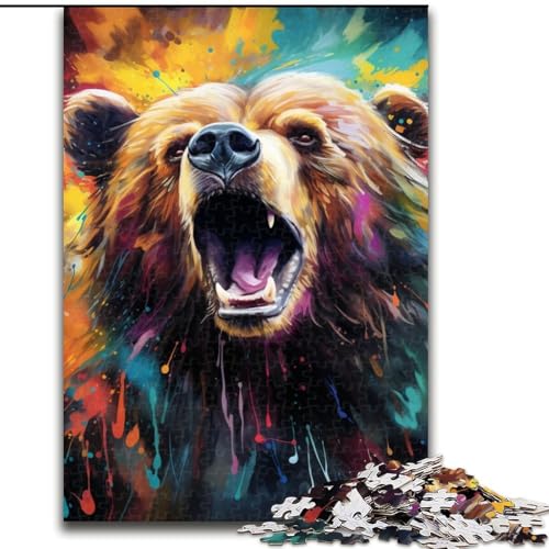 Puzzle 1000 Teile, Braunbär, 1000-teiliges Puzzle, Spaß für die ganze Familie, Basteln, perfekt für Geburtstage, Feiertage (Größe 26x38cm) von WGLINGX