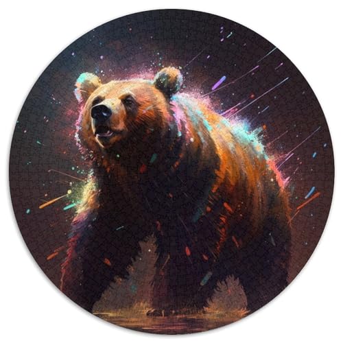 Puzzle 1000 Teile, Braunbär, Karton-Puzzle, unmöglich, pädagogische Heimdekoration, Spiele und Geschenke (67,5 x 67,5 cm) von WGLINGX
