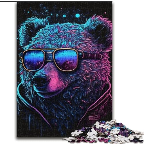 Puzzle 1000 Teile, Braunbär, Puzzle für Erwachsene, 1000 Teile, Familienspaß zum Basteln, perfekt für Geburtstage, Feiertage (Größe 26x38cm) von WGLINGX