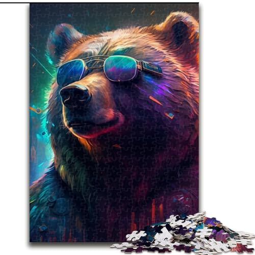 Puzzle 1000 Teile, Braunbär, Unmögliches Puzzle für Erwachsene, Lernspiel, Herausforderungsspielzeug (Größe 26x38cm) von WGLINGX