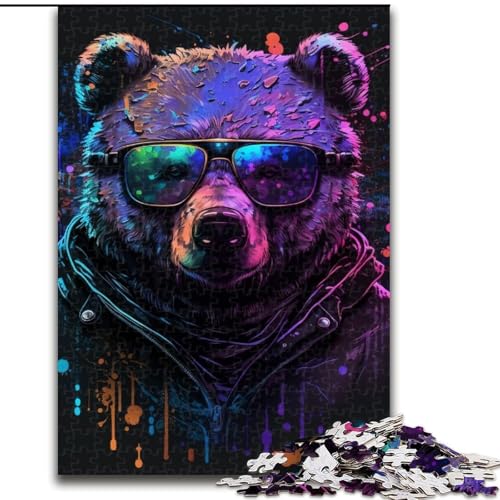 Puzzle 1000 Teile, Braunbär, Unmögliches Puzzle für Erwachsene, Lernspiel, Herausforderungsspielzeug (Größe 38x26cm) von WGLINGX
