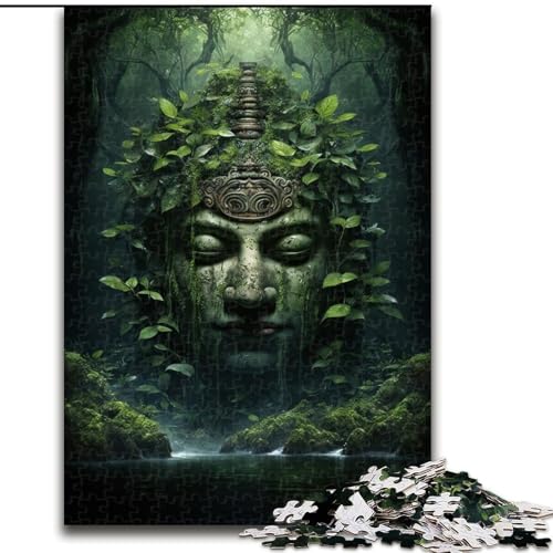 Puzzle 1000 Teile, Buddha-Statuen, Holzpuzzle, DIY-Heimdekoration, Denksportspiel für Teenager (Größe 26x38cm) von WGLINGX