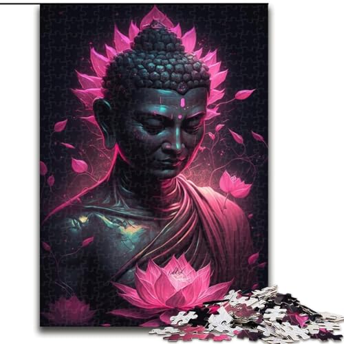Puzzle 1000 Teile, Buddha-Statuen, Holzpuzzle, Spielzeug, Geschenk, pädagogisches, intellektuelles, entspannendes Familienspiel (Größe 50x75cm) von WGLINGX