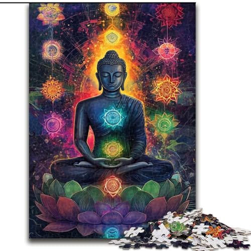 Puzzle 1000 Teile, Buddha-Statuen, Kartonpuzzle für Erwachsene, interaktives Familienspiel, Denksportaufgabe, Geschenk, Lernspielzeug (Größe 26x38cm) von WGLINGX