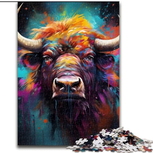 Puzzle 1000 Teile, Buffalo, Unmögliches Puzzle für Erwachsene, Lernspiel, Herausforderungsspielzeug (Größe 26x38cm) von WGLINGX
