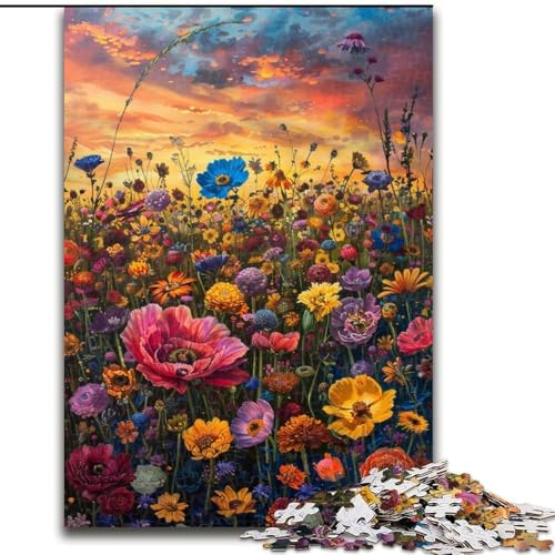 Puzzle 1000 Teile, Bunte Wildblumen, Puzzle für Erwachsene, 1000 Teile, Lernspielzeug (Größe 50x75cm) von WGLINGX