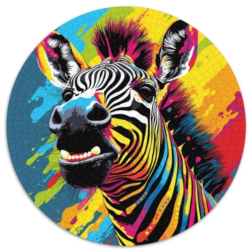 Puzzle 1000 Teile, Bunte Zebras, Karton-Puzzle, unmöglich, pädagogische Heimdekoration, Spiele und Geschenke (67,5 x 67,5 cm) von WGLINGX