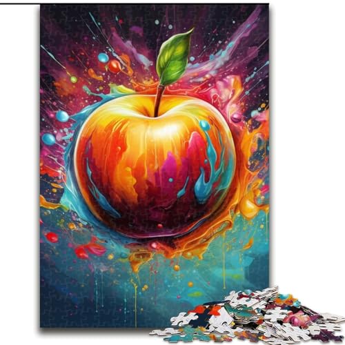 Puzzle 1000 Teile, Bunter Apfel, 1000-teiliges Puzzle, Spaß für die ganze Familie, Basteln, perfekt für Geburtstage, Feiertage (Größe 26x38cm) von WGLINGX