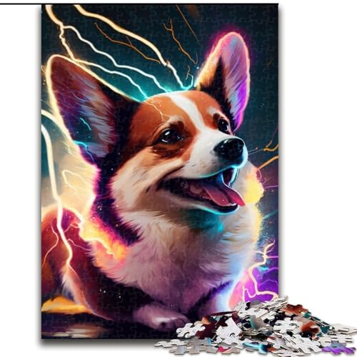 Puzzle 1000 Teile, Corgi, Unmögliches Puzzle für Erwachsene, Lernspiel, Herausforderungsspielzeug (Größe 38x26cm) von WGLINGX