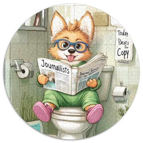 Puzzle 1000 Teile, Corgi Go Toilet, Puzzle, hirnforderndes DIY-Dekorationsspiel, interaktives Familienspielzeug, 1000 Teile (67,5x67,5cm) von WGLINGX