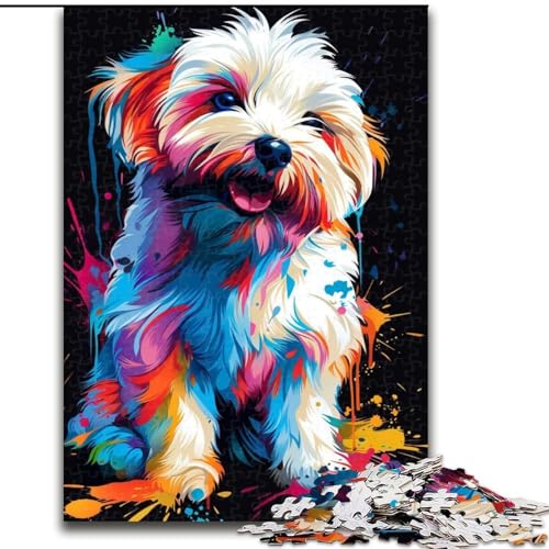Puzzle 1000 Teile, Coton de Tuléar-Hundekunst, Holzpuzzle, Spielzeug, Geschenk, pädagogisches intellektuelles Dekomprimierungsspaß-Familienspiel (Größe 50x75cm) von WGLINGX