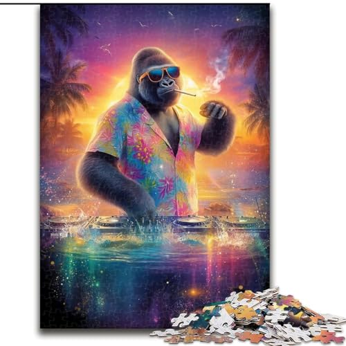 Puzzle 1000 Teile, DJ Chimp, Puzzle 1000 Teile, Spaß für die ganze Familie, Basteln, perfekt für Geburtstage, Feiertage (Größe 50x75cm) von WGLINGX