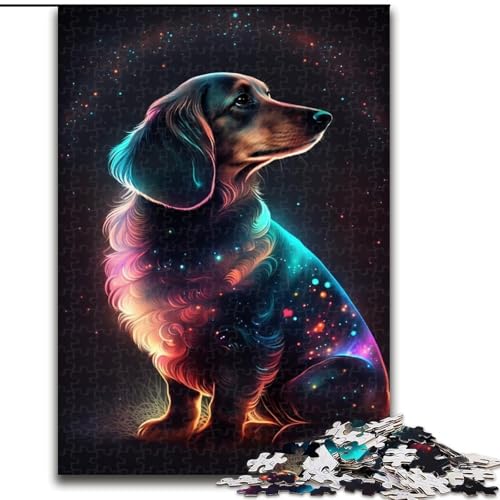 Puzzle 1000 Teile, Dackel, Holzpuzzle, Spielzeug, Geschenk, pädagogisches, intellektuelles, entspannendes Familienspiel (Größe 50x75cm) von WGLINGX