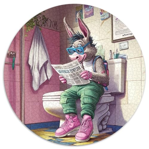Puzzle 1000 Teile, Donkey Go Toilet, Puzzles für Erwachsene, Denksport-Herausforderungsspiel für Teenager und Familieninteraktion, 1000 Teile (67,5x67,5cm) von WGLINGX