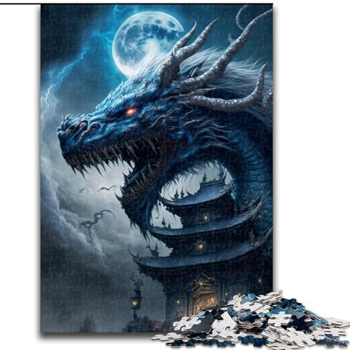 Puzzle 1000 Teile, Drachen-Puzzle aus Pappe, Spielzeug, Geschenk, pädagogisches, intellektuelles, entspannendes Familienspiel (Größe 26x38cm) von WGLINGX