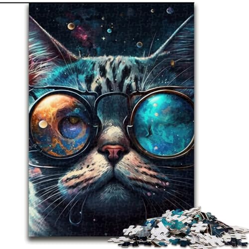 Puzzle 1000 Teile, Fantasie-Katze, 1000-teiliges Puzzle, Spaß für die ganze Familie, Basteln, perfekt für Geburtstage, Feiertage (Größe 26x38cm) von WGLINGX