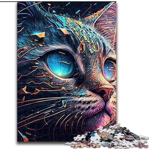 Puzzle 1000 Teile, Fantasie-Katze, 1000-teiliges Puzzle, Spaß für die ganze Familie, Basteln, perfekt für Geburtstage, Feiertage (Größe 26x38cm) von WGLINGX