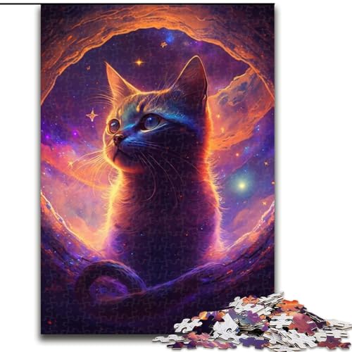Puzzle 1000 Teile, Fantasie-Katze, Unmögliches Puzzle für Erwachsene, Lernspiel, Herausforderungsspielzeug (Größe 26x38cm) von WGLINGX