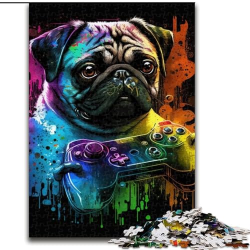 Puzzle 1000 Teile, Fantasie-Mops, 1000-teiliges Puzzle, Spaß für die ganze Familie, Basteln, perfekt für Geburtstage, Feiertage (Größe 50x75cm) von WGLINGX