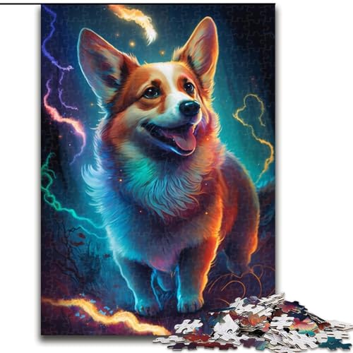 Puzzle 1000 Teile, Fantasy Corgi, Holzpuzzle, Spielzeug, Geschenk, pädagogisches, intellektuelles, entspannendes Familienspiel (Größe 50x75cm) von WGLINGX