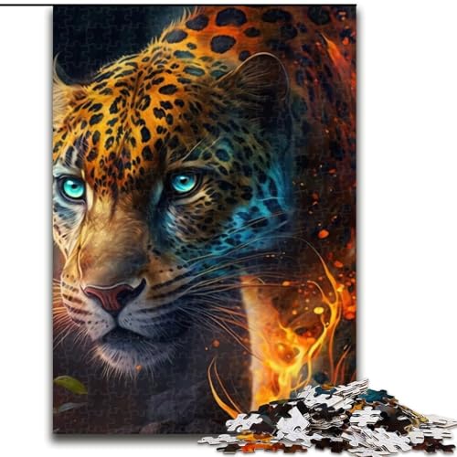 Puzzle 1000 Teile, Fantasy-Leopard, unmögliches Puzzle für Erwachsene, Lernspiel, Herausforderungsspielzeug (Größe 26x38cm) von WGLINGX