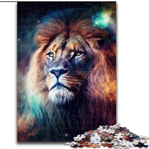 Puzzle 1000 Teile, Fantasy-Löwe, Puzzle 1000 Teile für Erwachsene, Familienaktivitätsspiel für Teenager, anspruchsvolles Denkspiel (Größe 26x38cm) von WGLINGX