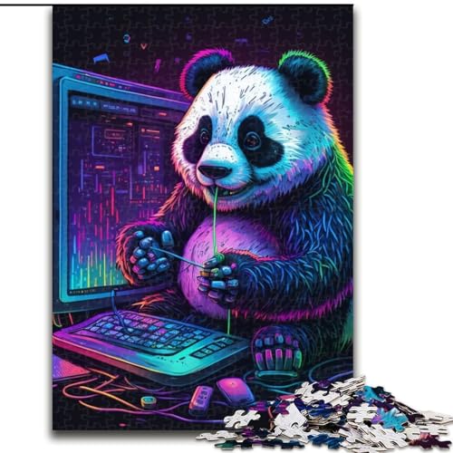 Puzzle 1000 Teile, Fantasy-Panda, unmögliches Puzzle für Erwachsene, Lernspiel, Herausforderungsspielzeug (Größe 26x38cm) von WGLINGX