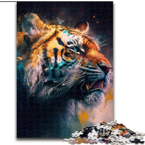 Puzzle 1000 Teile, Fantasy-Tiger, Puzzle für Erwachsene, 1000 Teile, Familienspaß zum Basteln, perfekt für Geburtstage, Feiertage (Größe 26x38cm) von WGLINGX