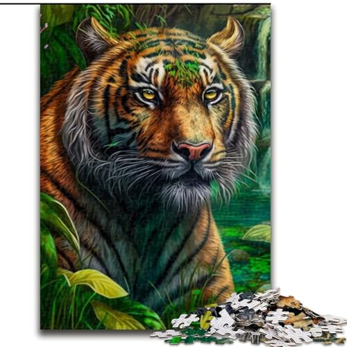 Puzzle 1000 Teile, Fantasy-Tiger, Puzzle für Erwachsene, 1000 Teile, Familienspaß zum Basteln, perfekt für Geburtstage, Feiertage (Größe 38x26cm) von WGLINGX