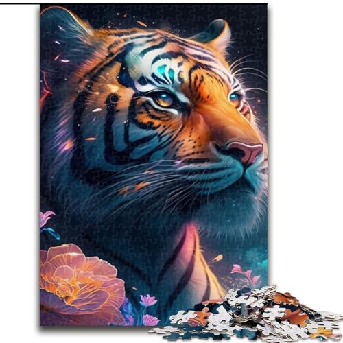 Puzzle 1000 Teile, Fantasy-Tiger, Puzzle für Erwachsene, 1000 Teile, Familienspaß zum Basteln, perfekt für Geburtstage, Feiertage (Größe 38x26cm) von WGLINGX