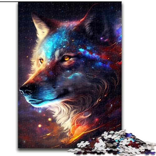 Puzzle 1000 Teile, Fantasy-Wolf, Unmögliches Puzzle für Erwachsene, Lernspiel, Herausforderungsspielzeug (Größe 26x38cm) von WGLINGX