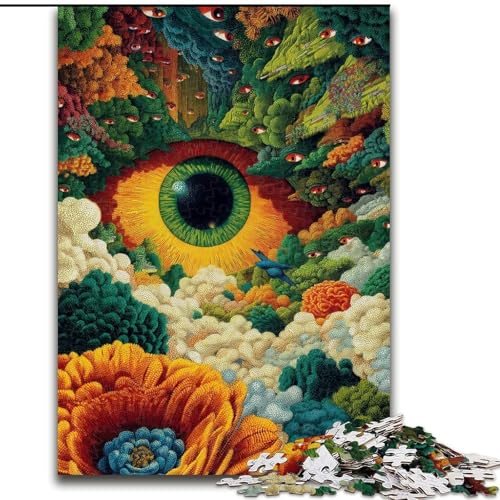 Puzzle 1000 Teile, Farbaugen, 1000 Teile, Puzzle-Geschenke, anspruchsvolles DIY-Denkspiel, interaktives Familienspiel (Größe 26x38cm) von WGLINGX
