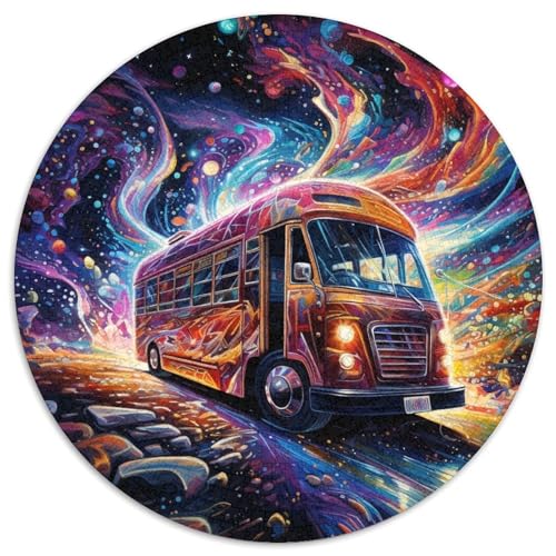 Puzzle 1000 Teile, Farbkunst-Bus, Karton-Puzzle, unmögliche pädagogische Heimdekoration, Spiele und Geschenke (67,5 x 67,5 cm) von WGLINGX