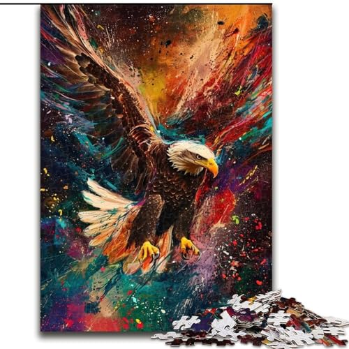Puzzle 1000 Teile, Fliegender Adler, Holzpuzzle, DIY-Heimdekoration, Denksportspiel für Teenager (Größe 26x38cm) von WGLINGX