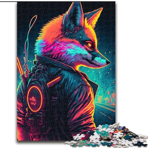 Puzzle 1000 Teile, Fuchs-Neon-Puzzle für Erwachsene, Spaß für die ganze Familie, Basteln, perfekt für Geburtstage, Feiertage, Größe 26x38cm Puzzle 1000 Teile, Fuchs-Neon-Puzzle für Erwachsene, Spaß für die ganze Familie, Basteln, perfekt für Geburtstage, Feiertage, Größe 26x38cm von WGLINGX